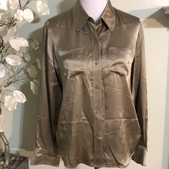 Liz Claiborne Tops - LIZ CLAIBORNE SHINY BROWN BLOUSE